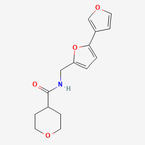 N-({[2,3'-bifuran]-5-yl}methyl)oxane-4-carboxamide