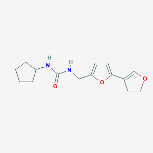 molecular formula C15H18N2O3 B6428336 3-({[2,3'-bifuran]-5-yl}methyl)-1-cyclopentylurea CAS No. 2034568-15-3