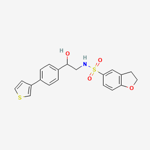 molecular formula C20H19NO4S2 B6428369 N-{2-hydroxy-2-[4-(thiophen-3-yl)phenyl]ethyl}-2,3-dihydro-1-benzofuran-5-sulfonamide CAS No. 2034435-63-5