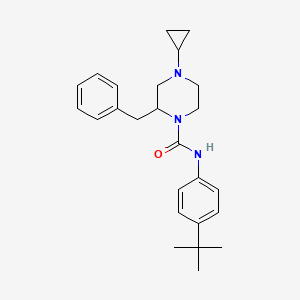 molecular formula C25H33N3O B6428377 2-benzyl-N-(4-tert-butylphenyl)-4-cyclopropylpiperazine-1-carboxamide CAS No. 1706326-26-2