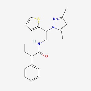N-[2-(3,5-dimethyl-1H-pyrazol-1-yl)-2-(thiophen-2-yl)ethyl]-2-phenylbutanamide