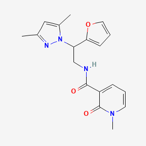 molecular formula C18H20N4O3 B6428401 N-[2-(3,5-dimethyl-1H-pyrazol-1-yl)-2-(furan-2-yl)ethyl]-1-methyl-2-oxo-1,2-dihydropyridine-3-carboxamide CAS No. 2034273-76-0