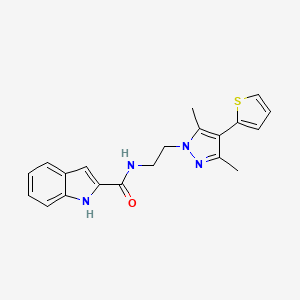 molecular formula C20H20N4OS B6428419 N-{2-[3,5-dimethyl-4-(thiophen-2-yl)-1H-pyrazol-1-yl]ethyl}-1H-indole-2-carboxamide CAS No. 2034373-42-5