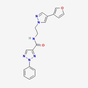 molecular formula C18H16N6O2 B6428459 N-{2-[4-(furan-3-yl)-1H-pyrazol-1-yl]ethyl}-2-phenyl-2H-1,2,3-triazole-4-carboxamide CAS No. 2034376-61-7