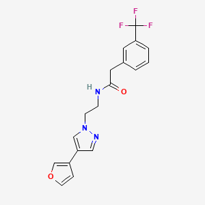 molecular formula C18H16F3N3O2 B6428461 N-{2-[4-(furan-3-yl)-1H-pyrazol-1-yl]ethyl}-2-[3-(trifluoromethyl)phenyl]acetamide CAS No. 2034376-82-2