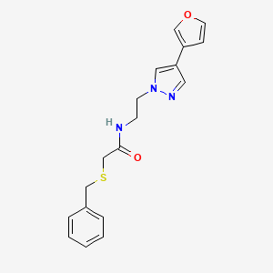 molecular formula C18H19N3O2S B6428462 2-(benzylsulfanyl)-N-{2-[4-(furan-3-yl)-1H-pyrazol-1-yl]ethyl}acetamide CAS No. 2034291-97-7
