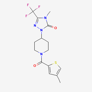 molecular formula C15H17F3N4O2S B6428484 4-methyl-1-[1-(4-methylthiophene-2-carbonyl)piperidin-4-yl]-3-(trifluoromethyl)-4,5-dihydro-1H-1,2,4-triazol-5-one CAS No. 2034291-09-1