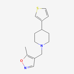 molecular formula C14H18N2OS B6428510 1-[(5-methyl-1,2-oxazol-4-yl)methyl]-4-(thiophen-3-yl)piperidine CAS No. 2034458-56-3
