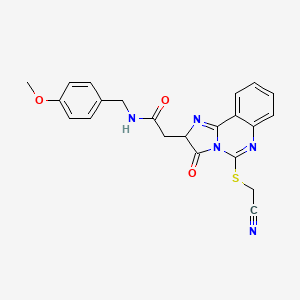 2-{5-[(cyanomethyl)sulfanyl]-3-oxo-2H,3H-imidazo[1,2-c]quinazolin-2-yl}-N-[(4-methoxyphenyl)methyl]acetamide