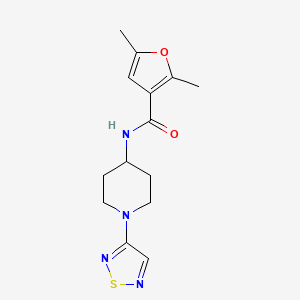 molecular formula C14H18N4O2S B6428530 2,5-dimethyl-N-[1-(1,2,5-thiadiazol-3-yl)piperidin-4-yl]furan-3-carboxamide CAS No. 2034378-62-4