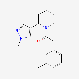 molecular formula C18H23N3O B6428547 1-[2-(1-methyl-1H-pyrazol-4-yl)piperidin-1-yl]-2-(3-methylphenyl)ethan-1-one CAS No. 2034380-13-5