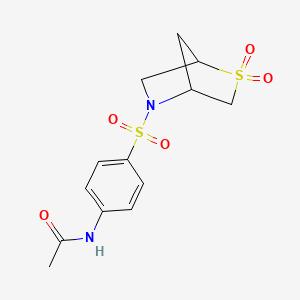 molecular formula C13H16N2O5S2 B6428585 N-[4-({2,2-dioxo-2lambda6-thia-5-azabicyclo[2.2.1]heptan-5-yl}sulfonyl)phenyl]acetamide CAS No. 2034222-42-7