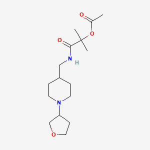 molecular formula C16H28N2O4 B6428586 1-methyl-1-({[1-(oxolan-3-yl)piperidin-4-yl]methyl}carbamoyl)ethyl acetate CAS No. 2034204-53-8