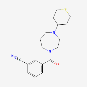 3-[4-(thian-4-yl)-1,4-diazepane-1-carbonyl]benzonitrile
