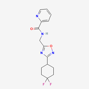 molecular formula C15H16F2N4O2 B6428606 N-{[3-(4,4-difluorocyclohexyl)-1,2,4-oxadiazol-5-yl]methyl}pyridine-2-carboxamide CAS No. 2034306-04-0