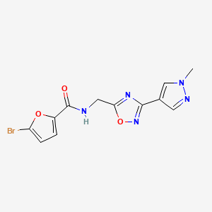 molecular formula C12H10BrN5O3 B6428628 5-bromo-N-{[3-(1-methyl-1H-pyrazol-4-yl)-1,2,4-oxadiazol-5-yl]methyl}furan-2-carboxamide CAS No. 2034521-81-6