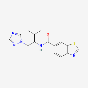 molecular formula C15H17N5OS B6428669 N-[3-methyl-1-(1H-1,2,4-triazol-1-yl)butan-2-yl]-1,3-benzothiazole-6-carboxamide CAS No. 2034561-36-7