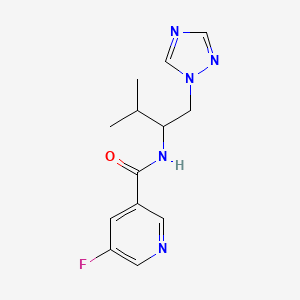 molecular formula C13H16FN5O B6428678 5-fluoro-N-[3-methyl-1-(1H-1,2,4-triazol-1-yl)butan-2-yl]pyridine-3-carboxamide CAS No. 2034561-46-9
