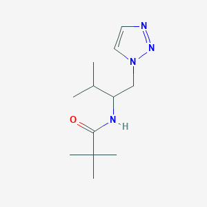 molecular formula C12H22N4O B6428684 2,2-dimethyl-N-[3-methyl-1-(1H-1,2,3-triazol-1-yl)butan-2-yl]propanamide CAS No. 2034535-27-6