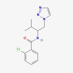 molecular formula C14H17ClN4O B6428686 2-chloro-N-[3-methyl-1-(1H-1,2,3-triazol-1-yl)butan-2-yl]benzamide CAS No. 2034561-82-3