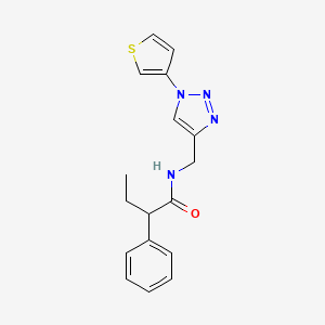 molecular formula C17H18N4OS B6428718 2-phenyl-N-{[1-(thiophen-3-yl)-1H-1,2,3-triazol-4-yl]methyl}butanamide CAS No. 2034584-36-4