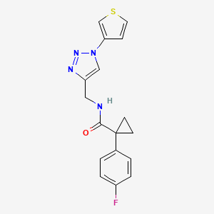 molecular formula C17H15FN4OS B6428725 1-(4-fluorophenyl)-N-{[1-(thiophen-3-yl)-1H-1,2,3-triazol-4-yl]methyl}cyclopropane-1-carboxamide CAS No. 2034366-14-6