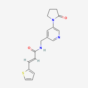 molecular formula C17H17N3O2S B6428726 (2E)-N-{[5-(2-oxopyrrolidin-1-yl)pyridin-3-yl]methyl}-3-(thiophen-2-yl)prop-2-enamide CAS No. 2035007-77-1