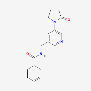 molecular formula C17H21N3O2 B6428727 N-{[5-(2-oxopyrrolidin-1-yl)pyridin-3-yl]methyl}cyclohex-3-ene-1-carboxamide CAS No. 2034585-25-4