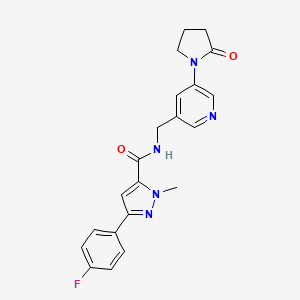 3-(4-fluorophenyl)-1-methyl-N-{[5-(2-oxopyrrolidin-1-yl)pyridin-3-yl]methyl}-1H-pyrazole-5-carboxamide
