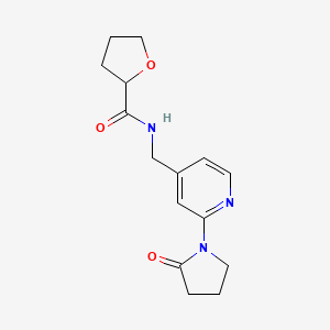 molecular formula C15H19N3O3 B6428736 N-{[2-(2-oxopyrrolidin-1-yl)pyridin-4-yl]methyl}oxolane-2-carboxamide CAS No. 2034536-26-8