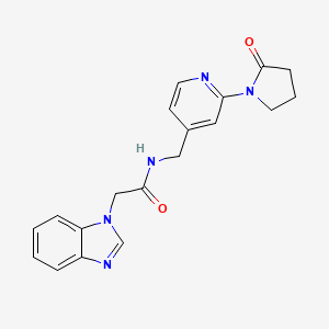 molecular formula C19H19N5O2 B6428741 2-(1H-1,3-benzodiazol-1-yl)-N-{[2-(2-oxopyrrolidin-1-yl)pyridin-4-yl]methyl}acetamide CAS No. 2034524-39-3