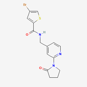 molecular formula C15H14BrN3O2S B6428746 4-bromo-N-{[2-(2-oxopyrrolidin-1-yl)pyridin-4-yl]methyl}thiophene-2-carboxamide CAS No. 2034366-98-6