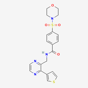 4-(morpholine-4-sulfonyl)-N-{[3-(thiophen-3-yl)pyrazin-2-yl]methyl}benzamide