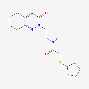 2-(cyclopentylsulfanyl)-N-[2-(3-oxo-2,3,5,6,7,8-hexahydrocinnolin-2-yl)ethyl]acetamide