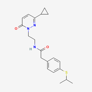 molecular formula C20H25N3O2S B6428771 N-[2-(3-cyclopropyl-6-oxo-1,6-dihydropyridazin-1-yl)ethyl]-2-[4-(propan-2-ylsulfanyl)phenyl]acetamide CAS No. 2034366-80-6