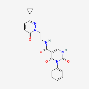 molecular formula C20H19N5O4 B6428774 N-[2-(3-cyclopropyl-6-oxo-1,6-dihydropyridazin-1-yl)ethyl]-2,4-dioxo-3-phenyl-1,2,3,4-tetrahydropyrimidine-5-carboxamide CAS No. 2034266-75-4