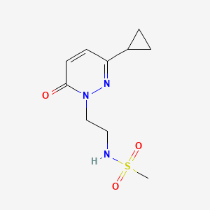 molecular formula C10H15N3O3S B6428790 N-[2-(3-cyclopropyl-6-oxo-1,6-dihydropyridazin-1-yl)ethyl]methanesulfonamide CAS No. 2034534-91-1