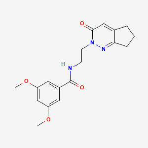 molecular formula C18H21N3O4 B6428802 3,5-dimethoxy-N-(2-{3-oxo-2H,3H,5H,6H,7H-cyclopenta[c]pyridazin-2-yl}ethyl)benzamide CAS No. 2034496-15-4