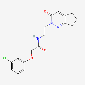 2-(3-chlorophenoxy)-N-(2-{3-oxo-2H,3H,5H,6H,7H-cyclopenta[c]pyridazin-2-yl}ethyl)acetamide