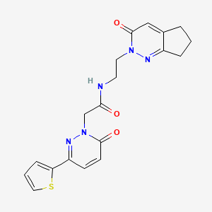 N-(2-{3-oxo-2H,3H,5H,6H,7H-cyclopenta[c]pyridazin-2-yl}ethyl)-2-[6-oxo-3-(thiophen-2-yl)-1,6-dihydropyridazin-1-yl]acetamide