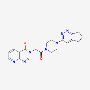 molecular formula C20H21N7O2 B6428822 3-[2-(4-{5H,6H,7H-cyclopenta[c]pyridazin-3-yl}piperazin-1-yl)-2-oxoethyl]-3H,4H-pyrido[2,3-d]pyrimidin-4-one CAS No. 2034566-07-7