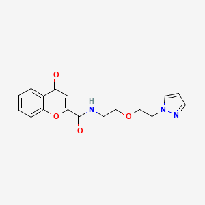 molecular formula C17H17N3O4 B6428861 4-oxo-N-{2-[2-(1H-pyrazol-1-yl)ethoxy]ethyl}-4H-chromene-2-carboxamide CAS No. 2034563-48-7