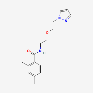 molecular formula C16H21N3O2 B6428880 2,4-dimethyl-N-{2-[2-(1H-pyrazol-1-yl)ethoxy]ethyl}benzamide CAS No. 2034224-25-2