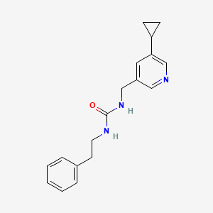 molecular formula C18H21N3O B6428906 3-[(5-cyclopropylpyridin-3-yl)methyl]-1-(2-phenylethyl)urea CAS No. 2034313-19-2