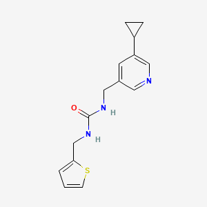 molecular formula C15H17N3OS B6428911 1-[(5-cyclopropylpyridin-3-yl)methyl]-3-[(thiophen-2-yl)methyl]urea CAS No. 2034616-79-8
