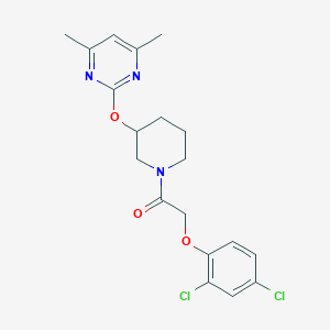molecular formula C19H21Cl2N3O3 B6428921 2-(2,4-dichlorophenoxy)-1-{3-[(4,6-dimethylpyrimidin-2-yl)oxy]piperidin-1-yl}ethan-1-one CAS No. 2097926-27-5