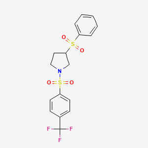 molecular formula C17H16F3NO4S2 B6428934 3-(benzenesulfonyl)-1-[4-(trifluoromethyl)benzenesulfonyl]pyrrolidine CAS No. 1704614-06-1