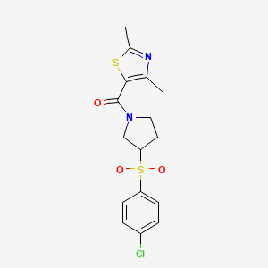 5-[3-(4-chlorobenzenesulfonyl)pyrrolidine-1-carbonyl]-2,4-dimethyl-1,3-thiazole