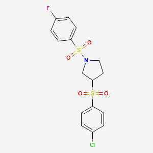 3-(4-chlorobenzenesulfonyl)-1-(4-fluorobenzenesulfonyl)pyrrolidine