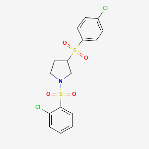 1-(2-chlorobenzenesulfonyl)-3-(4-chlorobenzenesulfonyl)pyrrolidine